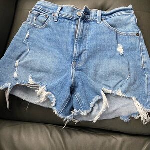 Abercrombie & Fitch The Mom Short High Rise Denim Shorts